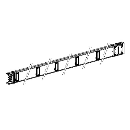 Picture of Horizontal distribution length, Canalis KSA400, aluminium, 400A, fixed length 5m, 10 outlets, 3L+N+PE, white RAL9001