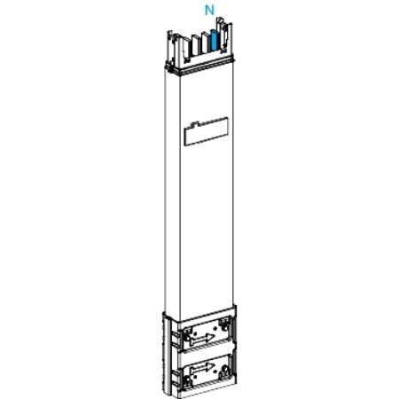 Picture of Vertical distribution length, Canalis KSA400, aluminium, 400A, fixed length 0.8m, 1 outlet, 3L+N+PE, white RAL9001