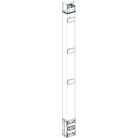 Picture of Vertical distribution length, Canalis KSA500, aluminium, 500A, fixed length 2m, 3 outlets, 3L+N+PE, white RAL9001