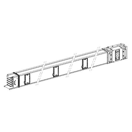 Picture of Horizontal distribution length, Canalis KSA800, aluminium, 800A, fixed length 3m, 6 outlets, 3L+N+PE, white RAL9001