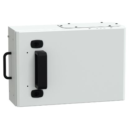 Picture of Tap off unit, Canalis KS 100A to 1000A, with fuse holder, 160A, blade size 0 fuses not supplied, 3L+N+PE, IP55, RAL9001