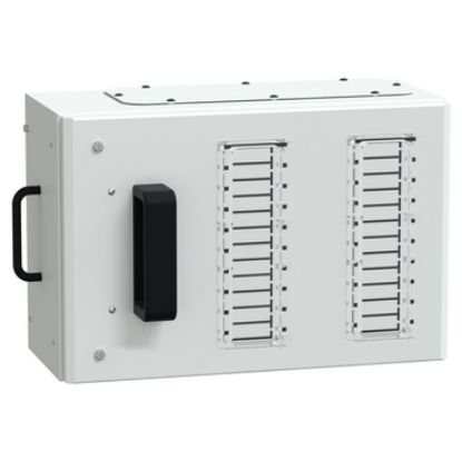 Picture of Tap off unit, Canalis KS 100A to 1000A, 2x12 modules of 18mm, 160A, DIN rail, 3L+N+PE, IP55, RAL9001