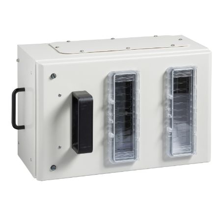 Picture of Tap off unit, Canalis KS 100A to 1000A, 2x12 modules of 18mm, 160A, DIN rail, 3L+PEN, IP55, RAL9001