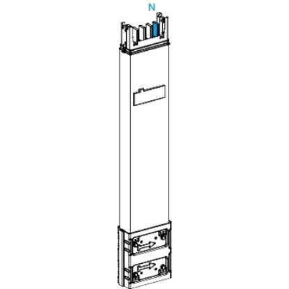 Picture of Vertical distribution length, Canalis KSA250, aluminium, 160/250A, fixed length 0.8m, 1 outlet, 3L+N+PE, white RAL9001