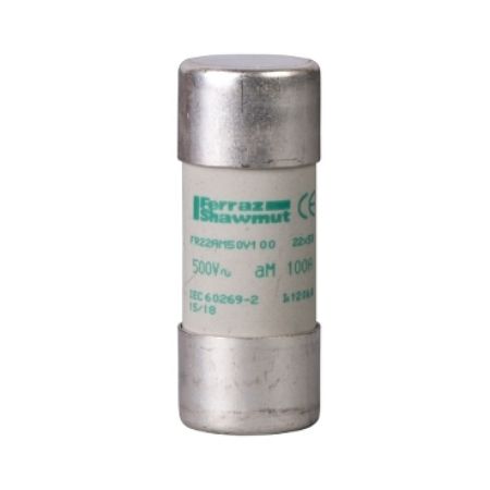 Picture of NFC cartridge fuses, TeSys GS, cylindrical, 22mm x 58mm, fuse type aM, 500VAC, 63A, without striker, set of 10 parts