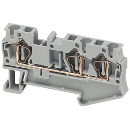 Picture of Linergy, Terminal block, Linergy TR, spring type, feed through, 3 points, 4mm², grey, set of 50