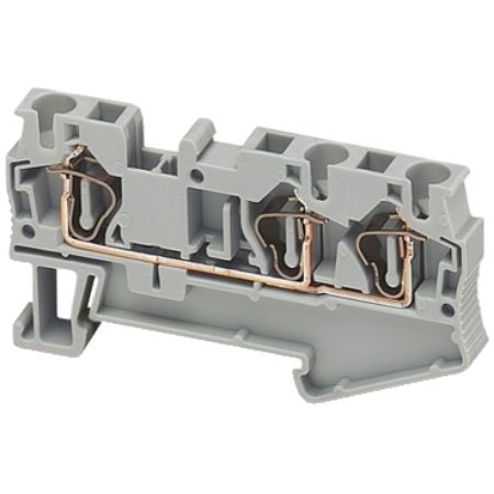 Picture of Linergy, Terminal block, Linergy TR, spring type, feed through, 3 points, 4mm², grey, set of 50