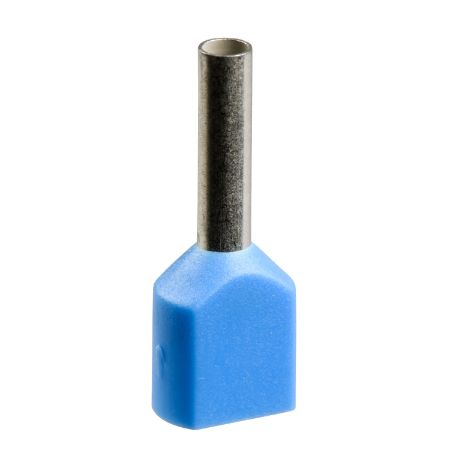 Picture of Cable end, Linergy TR cable ends, twin conductor, blue, 0.75mmÂ², for insulated cable, medium size, 5 sets of 50