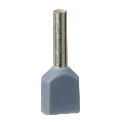 Picture of Cable end, Linergy TR cable ends, twin conductor, grey, 0.75mm², for insulated cable, medium size, 5 sets of 50