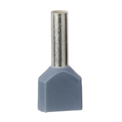 Picture of Cable end, Linergy TR cable ends, twin conductor, grey, 2x2.5mm², medium size, set of 1000