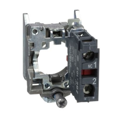 Picture of Harmony XB4, Single contact block with body fixing collar, metal, screw clamp terminal, 1NC
