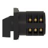 Picture of Complete cam switch, Harmony K1, K2, cam changeover switch, front mounting, plastic, 4 poles, position 0, 60degrees, 50A, 64x64mm, marked 1 0 2