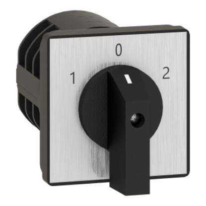 Picture of Cam changeover switch, Harmony K, front mounting, plastic, 3 poles,position 0 30°, 63A, 64x64mm front plate marqued 1/0/2