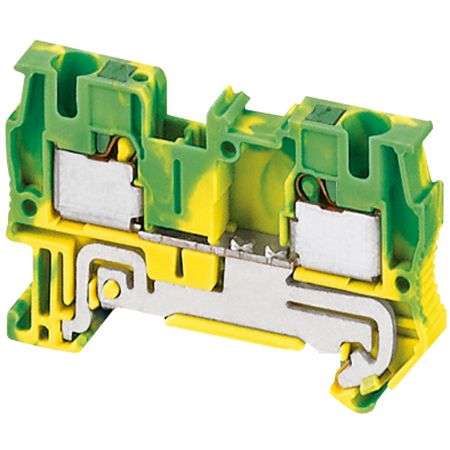 Picture of Terminal block, Linergy TR, push-in type, 2 points, 4mm², feed through, grounded, green-yellow, set of 50