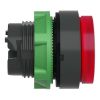 Picture of Harmony XB5, Head for illuminated push button, plastic, red projecting, 22mm, universal LED, spring return, plain lens