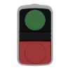 Picture of Head for double headed push button, Harmony XB4, metal, 22mm, 1 green flush unmarked+1 red projecting unmarked