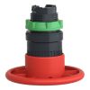 Picture of Emergency stop head, Harmony XB5, switching off, plastic, red mushroom 60mm, 22mm, trigger latching push pull