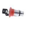 Picture of Harmony XB4, Emergency stop head, switching off, metal, red mushroom 40mm, 22mm, trigger latching key release