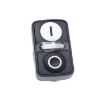 Picture of Illuminated double headed push button head, Harmony XB5, plastic, 22mm, 1 white flush marked I + 1 pilot light + 1 black flush marked O