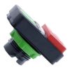 Picture of Harmony XB5, Illuminated double headed push button head, plastic, Ø22, 1 green flush I + 1 pilot light + 1 red projecting O