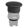 Picture of Mushroom push button head 40mm, Harmony XB4, metal, black, 22mm, latching push pull