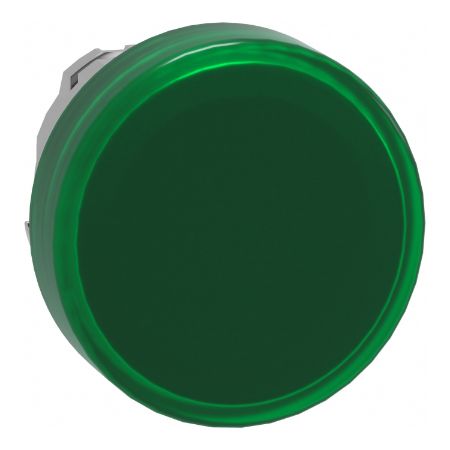 Picture of Harmony XB4, Head for Pilot light, metal, green, 22mm, universal LED, plain lens