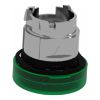 Picture of Harmony XB4, Head for Pilot light, metal, green, 22mm, universal LED, plain lens