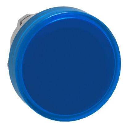 Picture of Harmony XB4, Head for Pilot light, metal, blue, 22mm, universal LED, plain lens