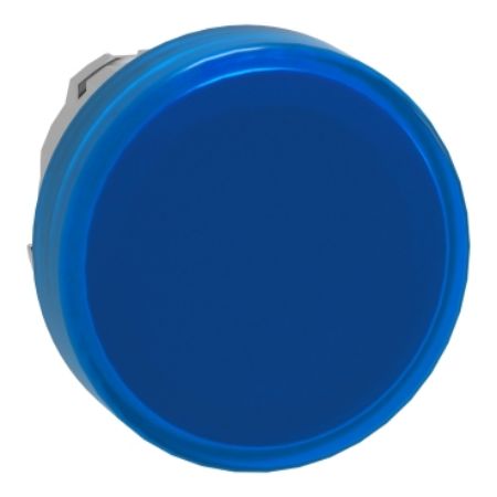 Picture of Harmony XB4, Head for Pilot light, metal, blue, 22mm, universal LED, plain lens