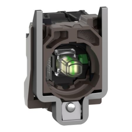 Picture of Harmony XB4, Complete body/contact assembly and light block,metal, universal LED, body/fixing collar, 1NO, 24V AC DC