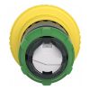 Picture of Mushroom push button head 40mm, Harmony XB5, plastic, yellow, 22mm, latching turn realease
