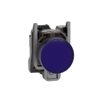 Picture of Harmony XB4, Pilot light, grey plastic, blue, 22mm, universal LED, plain lens, 24V AC DC