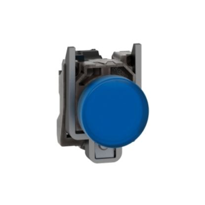 Picture of Pilot light, Harmony XB4,metal, blue, 22mm, universal LED, plain lens, 110...120V AC