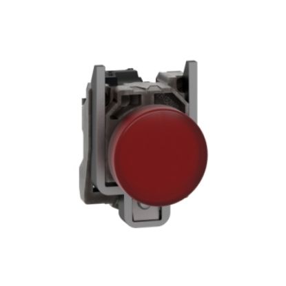 Picture of Harmony XB4, Pilot light, grey plastic, red, 22mm, universal LED, plain lens, 230...240V AC