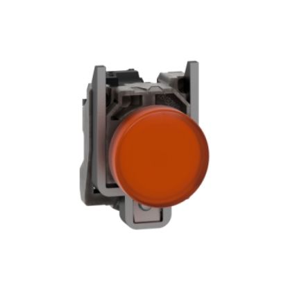 Picture of Harmony XB4, Pilot light, grey plastic, orange, 22mm, universal LED, plain lens, 230...240V AC