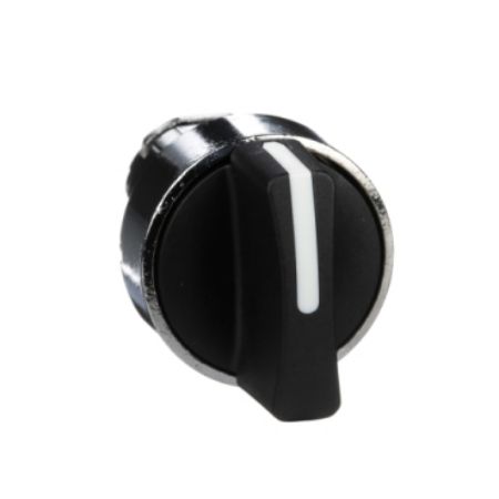 Picture of Harmony XB4, Selector switch head, metal, black, 22mm, 3 positions, spring return to center