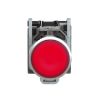Picture of Illuminated push button, Harmony XB4, metal, red flush, 22mm, universal LED, plain lens, 1NO + 1NC, 24V AC DC