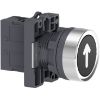 Picture of Complete push button, Easy Harmony XA2, plastic, flush, black, 22mm, spring return, marked UP ARROW, 1NO