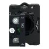 Picture of Complete push button, Easy Harmony XA2, plastic, flush, black, 22mm, spring return, marked UP ARROW, 1NO