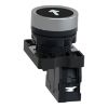 Picture of Complete push button, Easy Harmony XA2, plastic, flush, black, 22mm, spring return, marked UP ARROW, 1NO