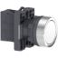 Picture of Complete push button, Easy Harmony XA2, plastic, flush, white, 22mm, spring return, unmarked, 1NO