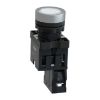 Picture of Complete illuminated push button, Easy Harmony XA2, plastic, flush, white, 22mm, spring return, 24V AC DC, 1NO