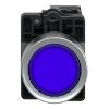 Picture of Complete illuminated push button, Easy Harmony XA2, plastic, flush, blue, 22mm, spring return, 24V AC DC, 1NO