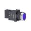 Picture of Complete illuminated push button, Easy Harmony XA2, plastic, flush, blue, 22mm, spring return, 220V AC, 1NO