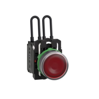 Picture of Push to test pilot light, Harmony XB5, universal LED,  red, plastic, 22mm, 110...120V