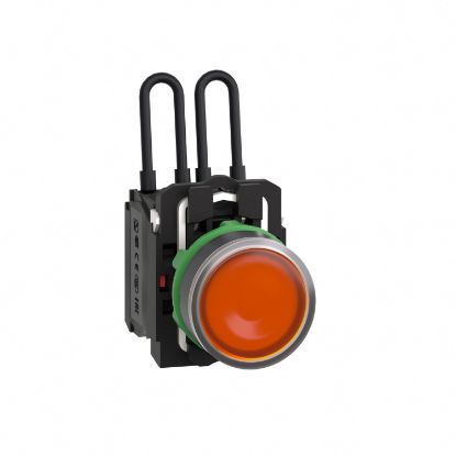 Picture of Push to test pilot light, Harmony XB5, universal LED,  orange, plastic, 22mm, 110...120V