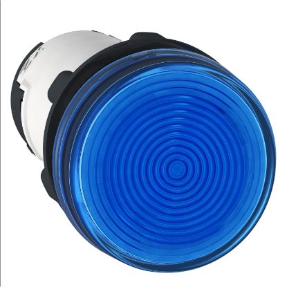 Picture of Monolithic pilot light, Harmony XB7, plastic, blue, 22mm, plain lens for BA9s bulb, lt 250V