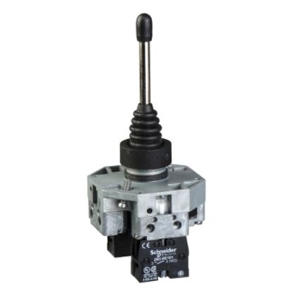 Picture of Complete joystick controller, XD2,XD4, 22mm, 2 directions 1NO per direction, without spring return to zero position, black bezel finish