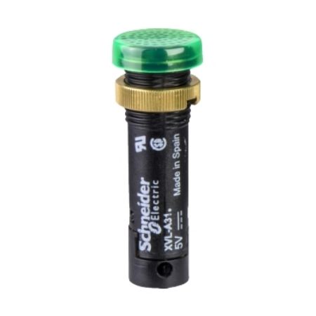 Picture of Pilot light, Harmony XVL, plastic, green, 12mm, covered LED, 24V DC