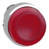 Picture of Harmony XB4, Head for illuminated push button, metal, red projecting, 22mm, universal LED, spring return, plain lens